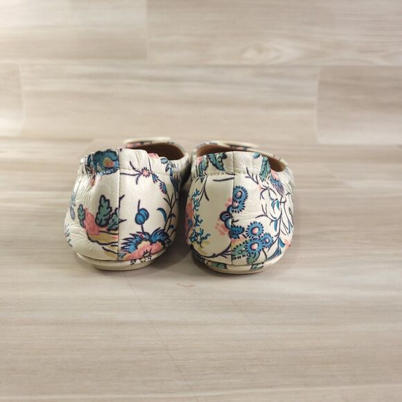 Tory Burch Minnie Travel Ballet flats Size 8M Leather Round Toe Gabriella Floral - Picture 4 of 12